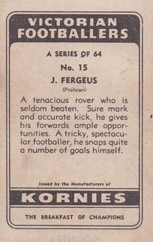 1948 Kornies Victorian Footballers #15 Jack Fergeus Back